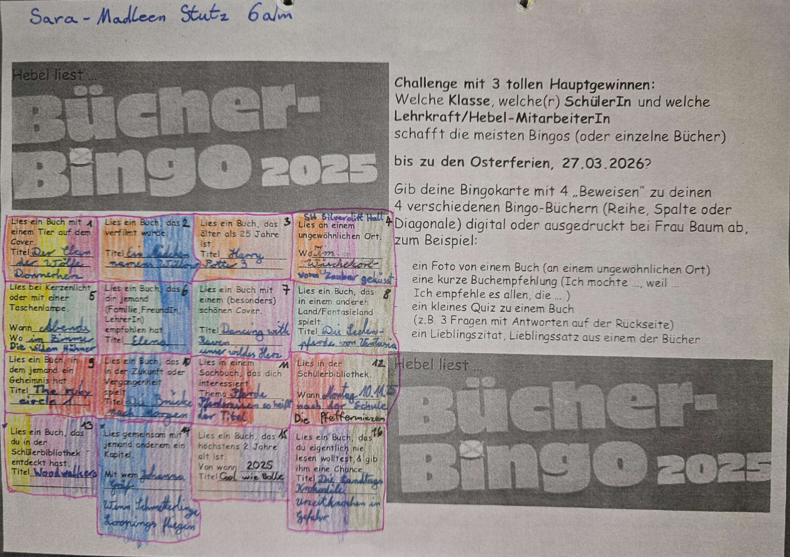 Bücherbingo der BookCreations-AG